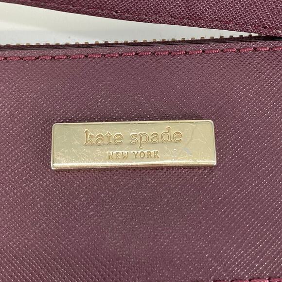 Kate Spade small, wine and gold leather crossbody bag - Picture 2 of 10